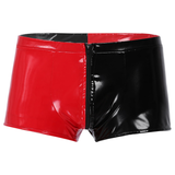Men's Wet Look Double-Color Boxer Briefs / Male Sexy Underwear with Front Zipper - EVE's SECRETS