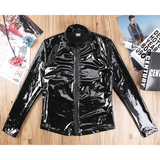 Men's Wet Look Jacket on Zipper / Patent Leather Erotic Costume for Sex Games - EVE's SECRETS