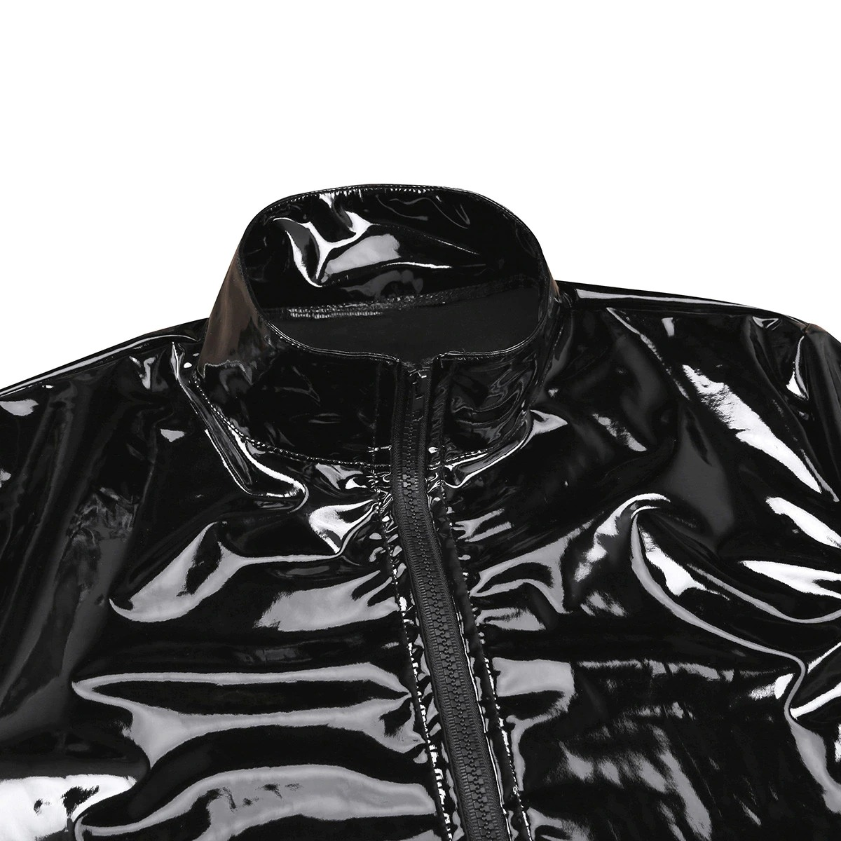 Men's Wet Look Jacket on Zipper / Patent Leather Erotic Costume for Sex Games - EVE's SECRETS