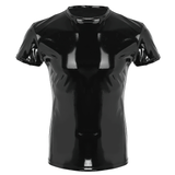 Men's Wetlook Latex T-Shirt / Male Black Night Parties Tight T-Shirts / Exotic Gay Homme Costume - EVE's SECRETS