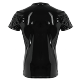 Men's Wetlook Latex T-Shirt / Male Black Night Parties Tight T-Shirts / Exotic Gay Homme Costume - EVE's SECRETS