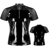 Men's Wetlook T-Shirt With Round Neck / Clothing With Short Sleeves And Half Front Zipper - EVE's SECRETS