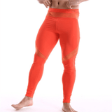 Men's Sexy Patchwork Workout Pants / Sporty Style Mid-Waist Skinny Leggings - EVE's SECRETS