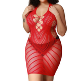 Mesh-elastisches Kleid für Sexspiele / erotisches Damenkostüm / ärmellose Unterwäsche für Erwachsene