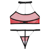 Mesh Women's Transparent Lingerie Set / Sexy Women's High Waist G-Strings / Erotic Bra with Collar - EVE's SECRETS