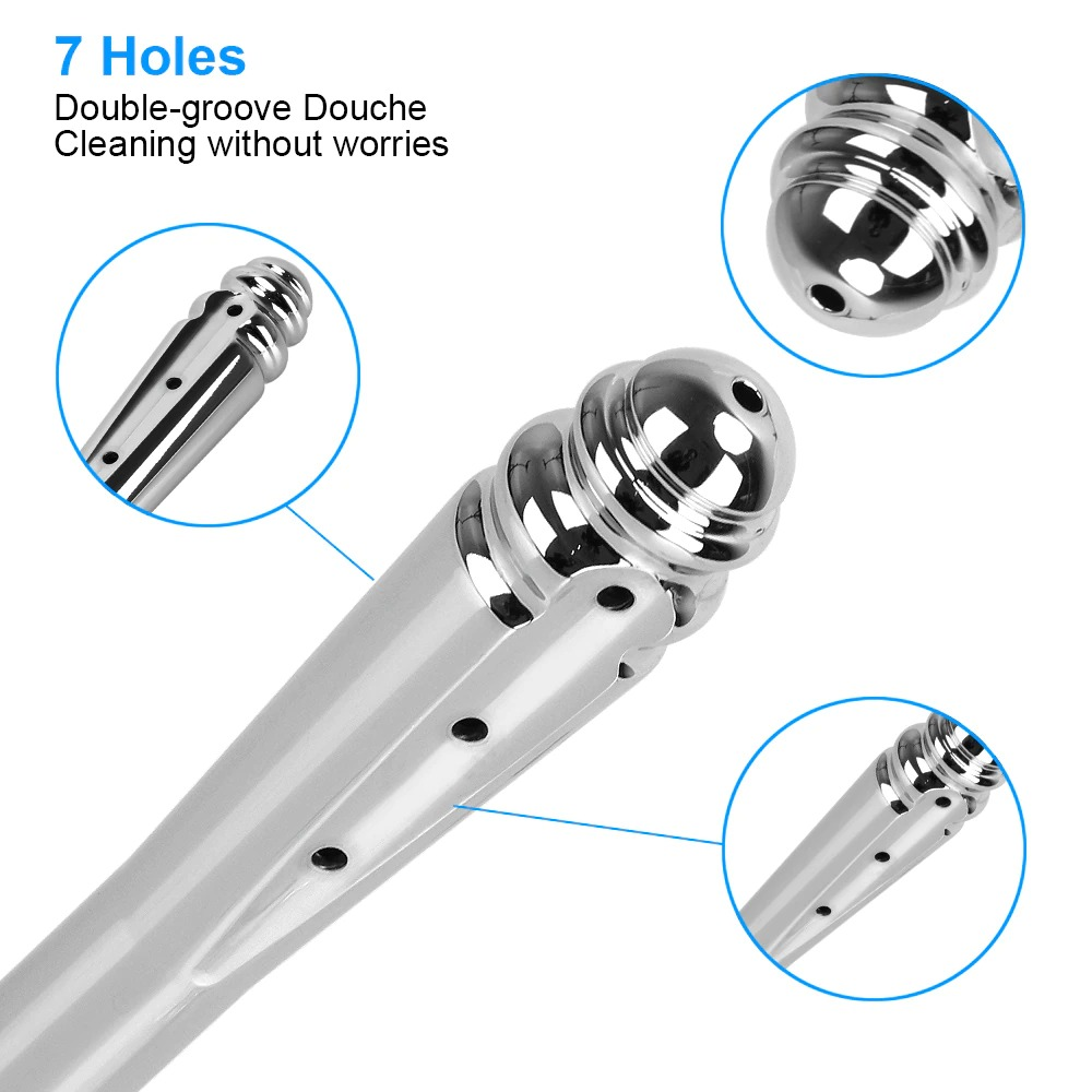 Metal Anal Dildo with 7 Holes Side Opening / Adult Sex Toy for Couples - EVE's SECRETS