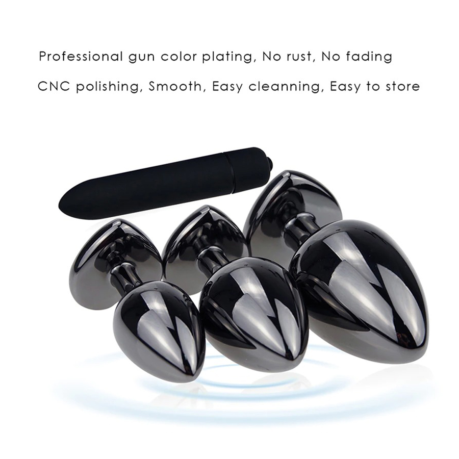 Metal Anal Plug Vibrator Massager With Purple Heart / Adult Crystal Bullet Vibrator Masturbator - EVE's SECRETS