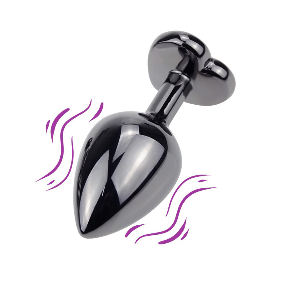 Metal Anal Plug Vibrator Massager With Purple Heart / Adult Crystal Bullet Vibrator Masturbator - EVE's SECRETS