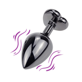 Metal Anal Plug Vibrator Massager With Purple Heart / Adult Crystal Bullet Vibrator Masturbator - EVE's SECRETS