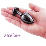 Metal Anal Plug Vibrator Massager With Purple Heart / Adult Crystal Bullet Vibrator Masturbator - EVE's SECRETS