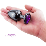 Metal Anal Plug Vibrator Massager With Purple Heart / Adult Crystal Bullet Vibrator Masturbator - EVE's SECRETS