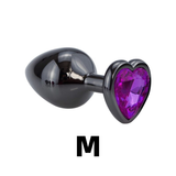 Metal Anal Plug Vibrator Massager With Purple Heart / Adult Crystal Bullet Vibrator Masturbator - EVE's SECRETS