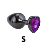 Metal Anal Plug Vibrator Massager With Purple Heart / Adult Crystal Bullet Vibrator Masturbator - EVE's SECRETS