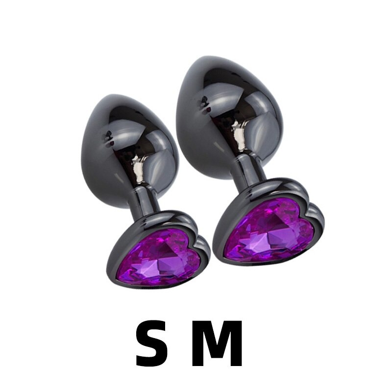 Metal Anal Plug Vibrator Massager With Purple Heart / Adult Crystal Bullet Vibrator Masturbator - EVE's SECRETS
