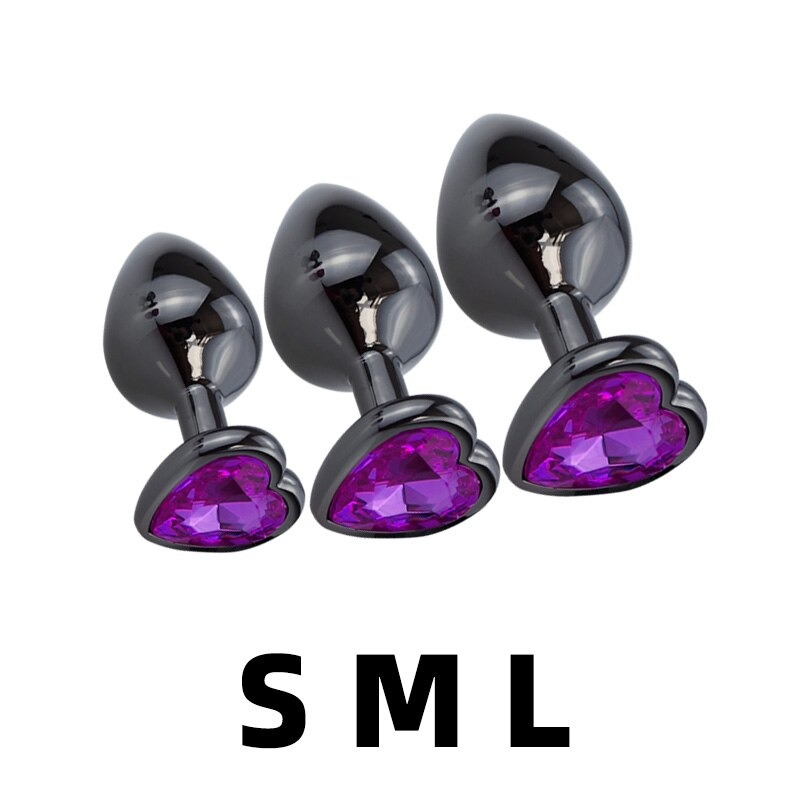 Metal Anal Plug Vibrator Massager With Purple Heart / Adult Crystal Bullet Vibrator Masturbator - EVE's SECRETS
