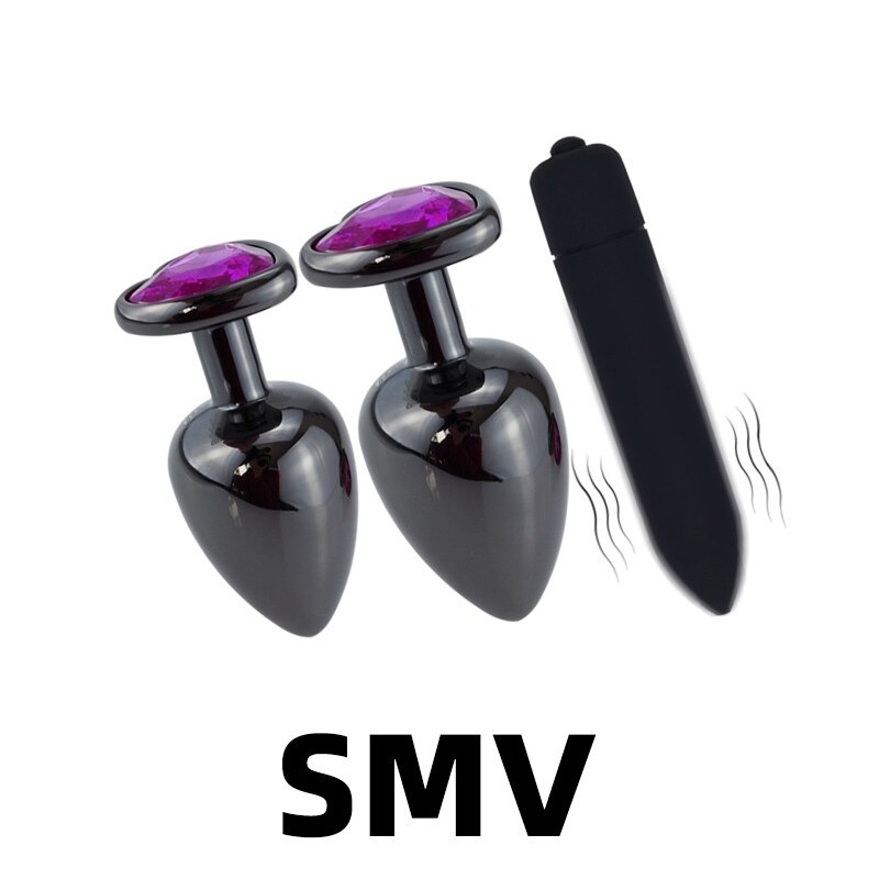 Metal Anal Plug Vibrator Massager With Purple Heart / Adult Crystal Bullet Vibrator Masturbator - EVE's SECRETS