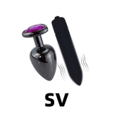 Metal Anal Plug Vibrator Massager With Purple Heart / Adult Crystal Bullet Vibrator Masturbator - EVE's SECRETS