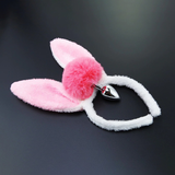 Metal Anal Plug with Bunny Tail and Plush Ears / Cute Rabbit Cosplay Adult Sex Toy - EVE's SECRETS