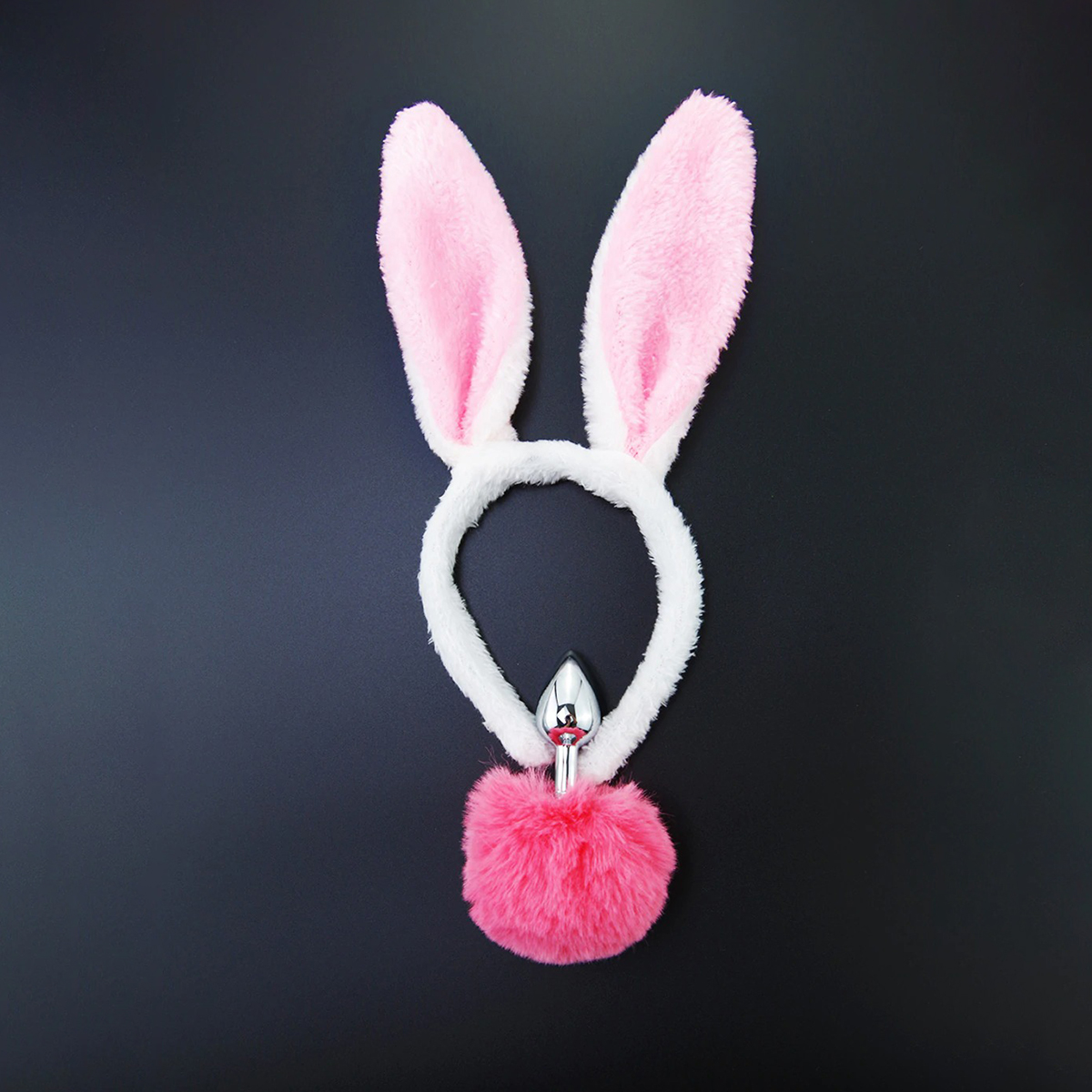Metal Anal Plug with Bunny Tail and Plush Ears / Cute Rabbit Cosplay Adult Sex Toy - EVE's SECRETS