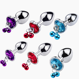 Metal Anal Plug with Crystal Bells / Unisex Stainless Steel Butt Plugs / Sex Toys for Men & Women - EVE's SECRETS