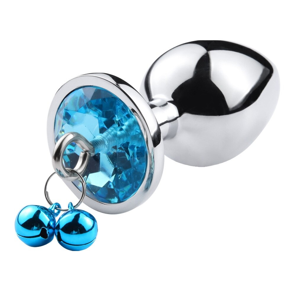Metal Anal Plug with Crystal Bells / Unisex Stainless Steel Butt Plugs / Sex Toys for Men & Women - EVE's SECRETS