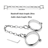 Metal Handcuffs and Ankle Cuffs with Chain / BDSM Restraints / Sex Toys for Women and Men - EVE's SECRETS