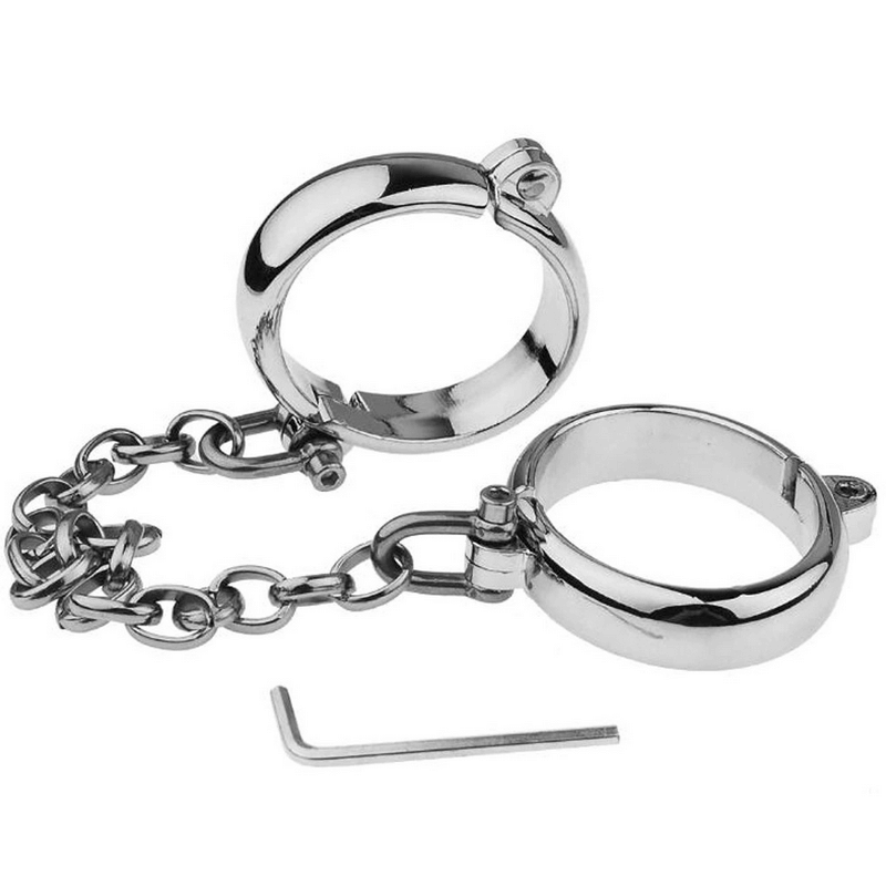 Metal Handcuffs and Ankle Cuffs with Chain / BDSM Restraints / Sex Toys for Women and Men - EVE's SECRETS