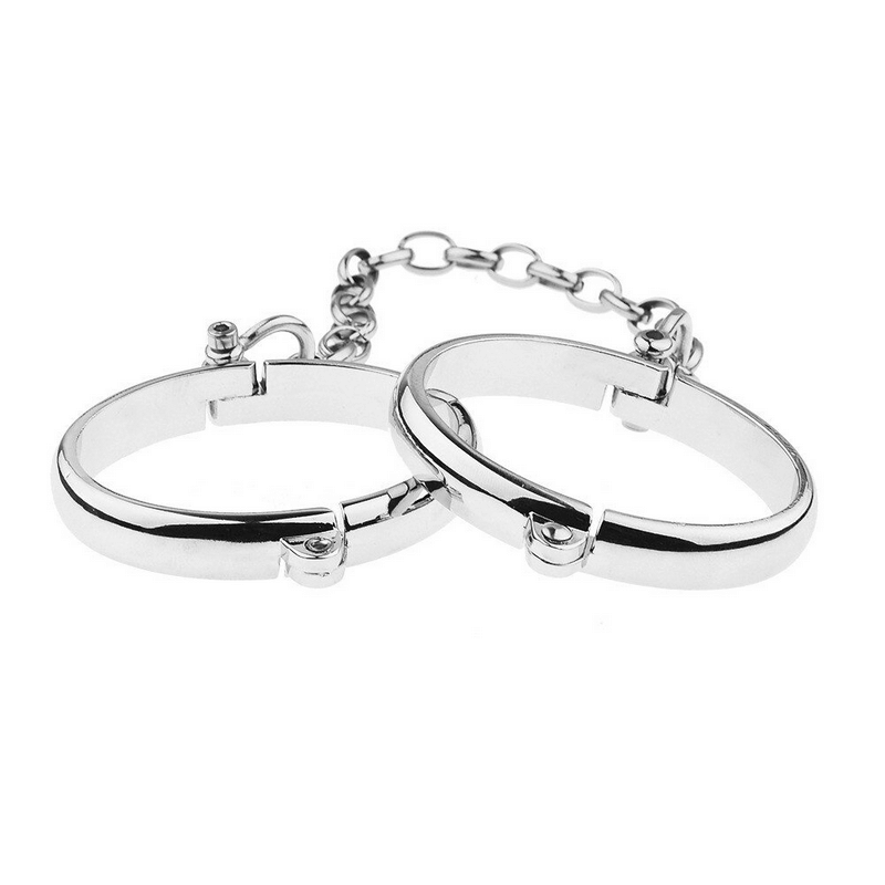 Metal Handcuffs and Ankle Cuffs with Chain / BDSM Restraints / Sex Toys for Women and Men - EVE's SECRETS
