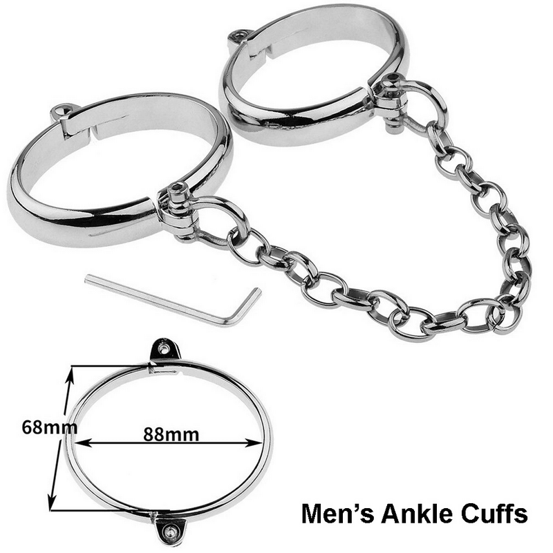 Metal Handcuffs and Ankle Cuffs with Chain / BDSM Restraints / Sex Toys for Women and Men - EVE's SECRETS
