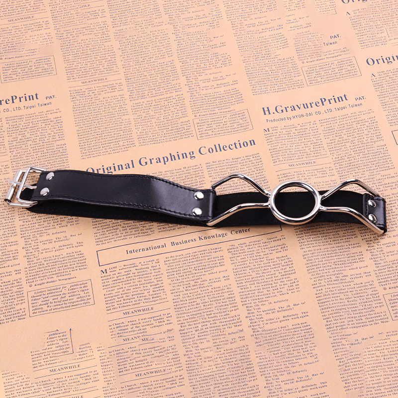 Metal O-ring Mouth Gag with Faux Leather Strap / BDSM Gags of Various Sizes / Fetish Sex Toys - EVE's SECRETS