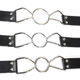 Metal O-ring Mouth Gag with Faux Leather Strap / BDSM Gags of Various Sizes / Fetish Sex Toys - EVE's SECRETS