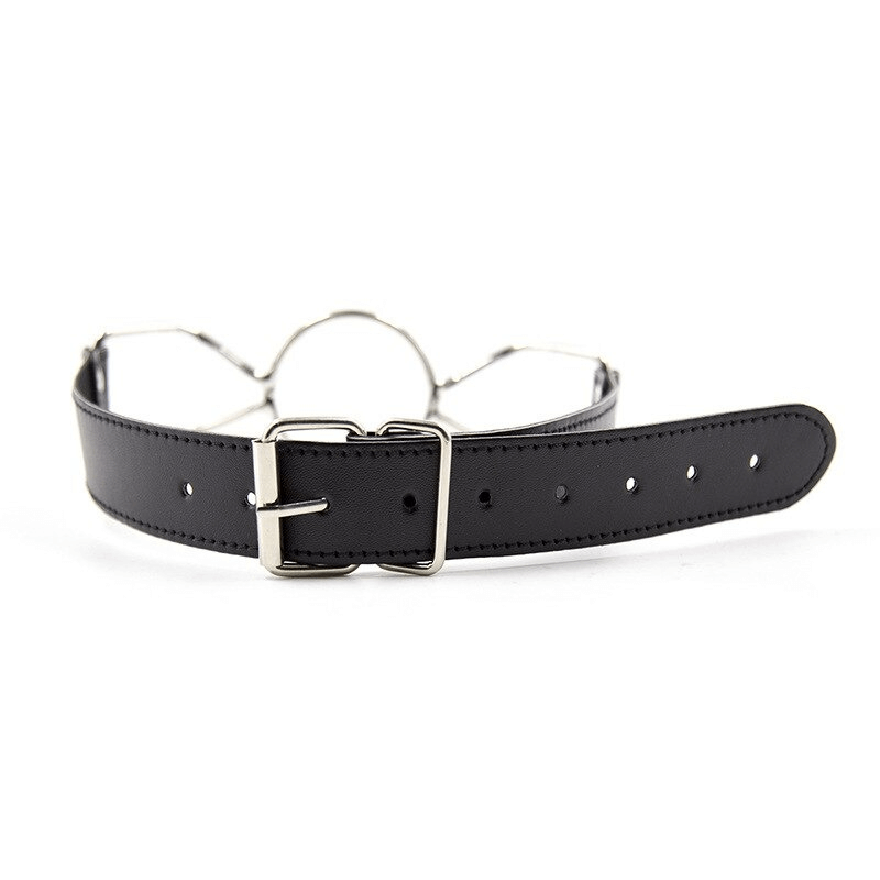 Metal O-ring Mouth Gag with Faux Leather Strap / BDSM Gags of Various Sizes / Fetish Sex Toys - EVE's SECRETS