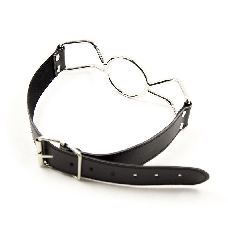 Metal O-ring Mouth Gag with Faux Leather Strap / BDSM Gags of Various Sizes / Fetish Sex Toys - EVE's SECRETS
