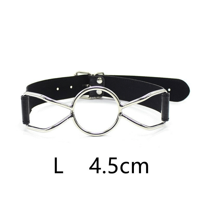 Metal O-ring Mouth Gag with Faux Leather Strap / BDSM Gags of Various Sizes / Fetish Sex Toys - EVE's SECRETS