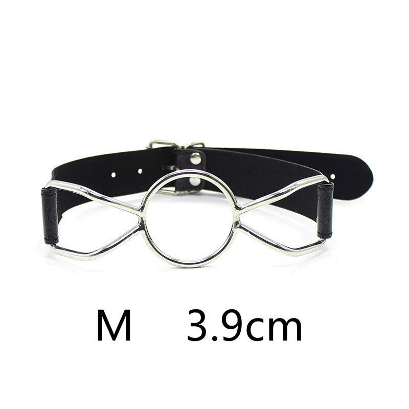 Metal O-ring Mouth Gag with Faux Leather Strap / BDSM Gags of Various Sizes / Fetish Sex Toys - EVE's SECRETS