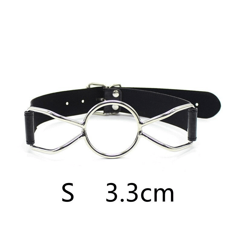 Metal O-ring Mouth Gag with Faux Leather Strap / BDSM Gags of Various Sizes / Fetish Sex Toys - EVE's SECRETS