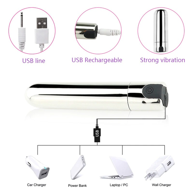 Mini Bullet Vibrators in Two Variants / 10-Speed Rechargeable Waterproof Masturbators - EVE's SECRETS