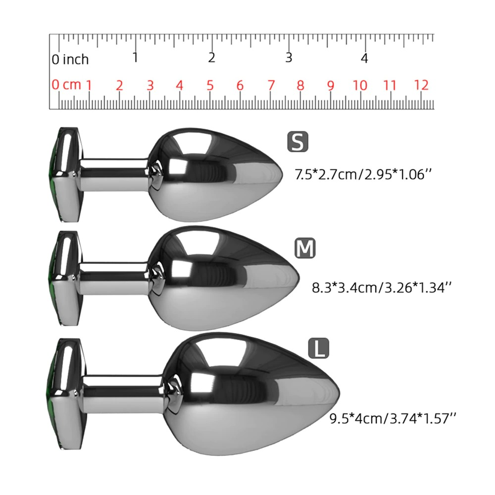 Multicolor Smooth Massager Anal Plug / Crystal Jewelry Heart Anal Butt for Adult - EVE's SECRETS