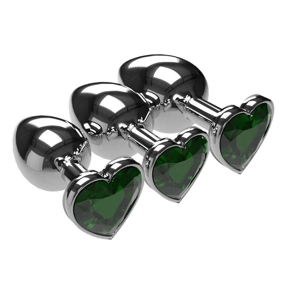 Multicolor Smooth Massager Anal Plug / Crystal Jewelry Heart Anal Butt for Adult - EVE's SECRETS