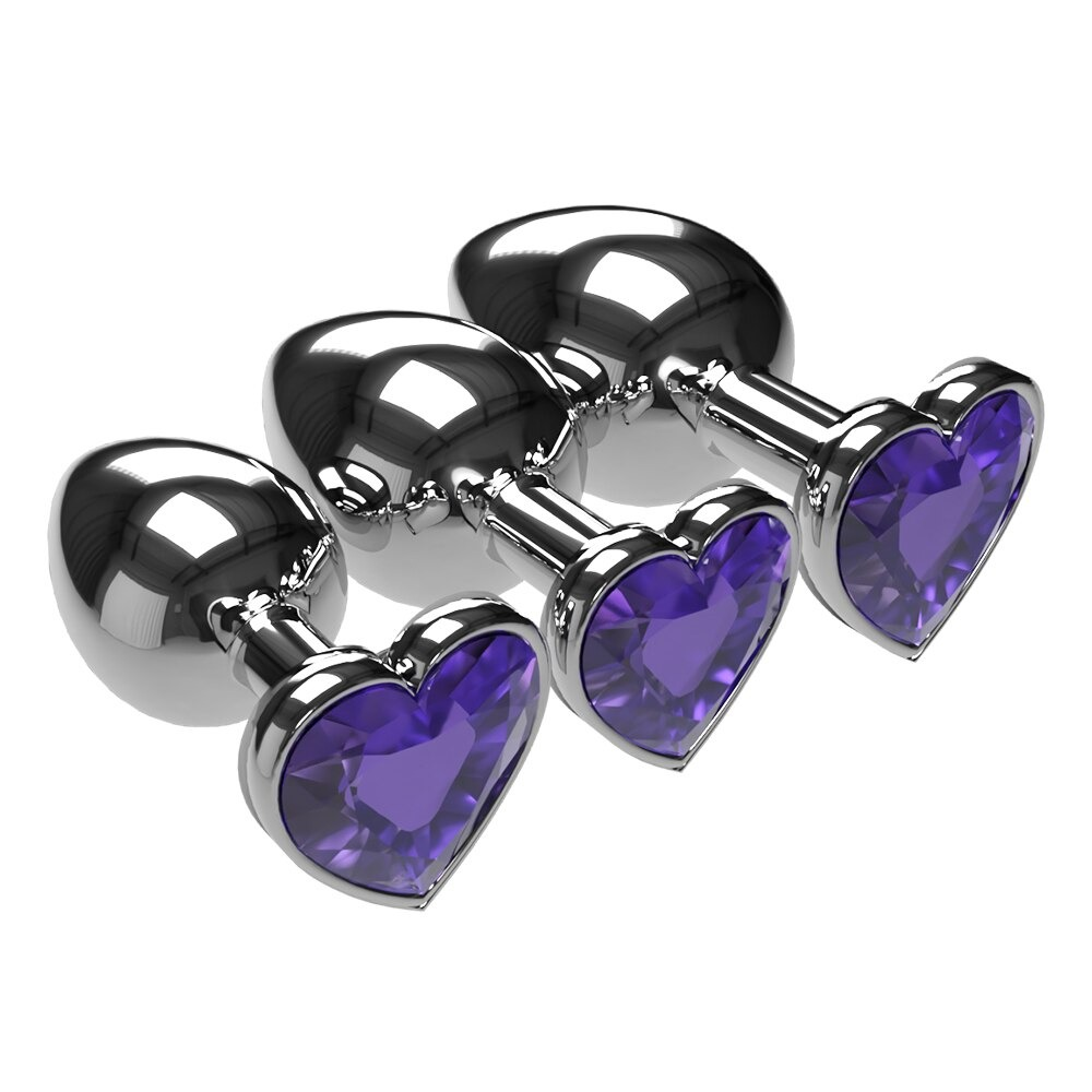 Multicolor Smooth Massager Anal Plug / Crystal Jewelry Heart Anal Butt for Adult - EVE's SECRETS