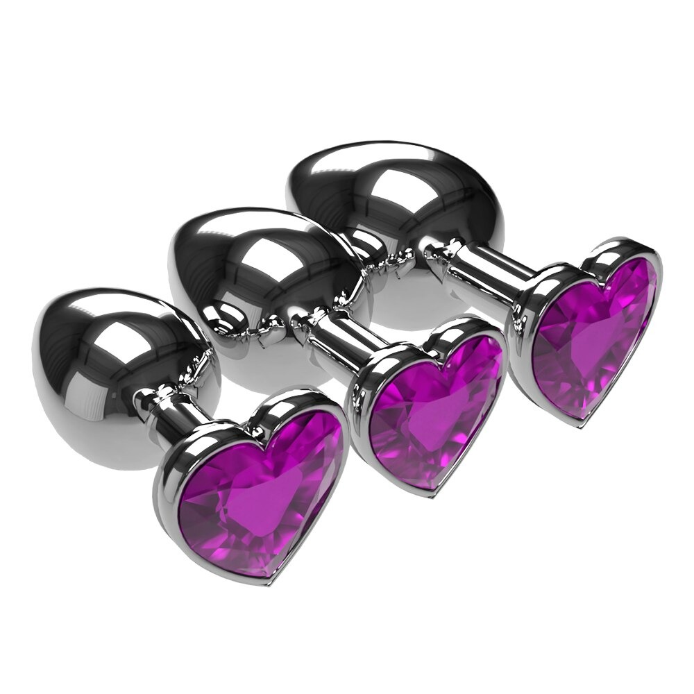 Multicolor Smooth Massager Anal Plug / Crystal Jewelry Heart Anal Butt for Adult - EVE's SECRETS
