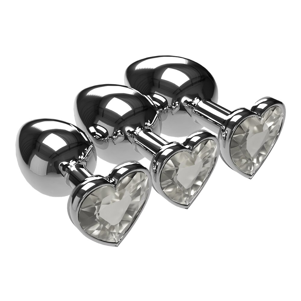 Multicolor Smooth Massager Anal Plug / Crystal Jewelry Heart Anal Butt for Adult - EVE's SECRETS