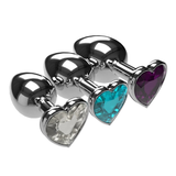 Multicolor Smooth Massager Anal Plug / Crystal Jewelry Heart Anal Butt for Adult - EVE's SECRETS