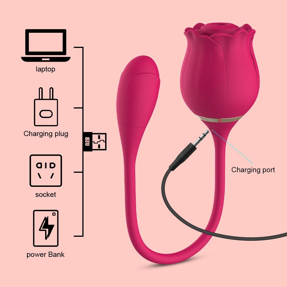 Rose Sucking Vaginal Vibrators / Clitoris Stimulation Vibrating Eggs / Sex Toys for Adults - EVE's SECRETS
