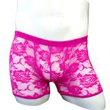 Men's Lace See Through Hollow Out Underwear / Sexy Male Transparent Boxer Shorts - EVE's SECRETS