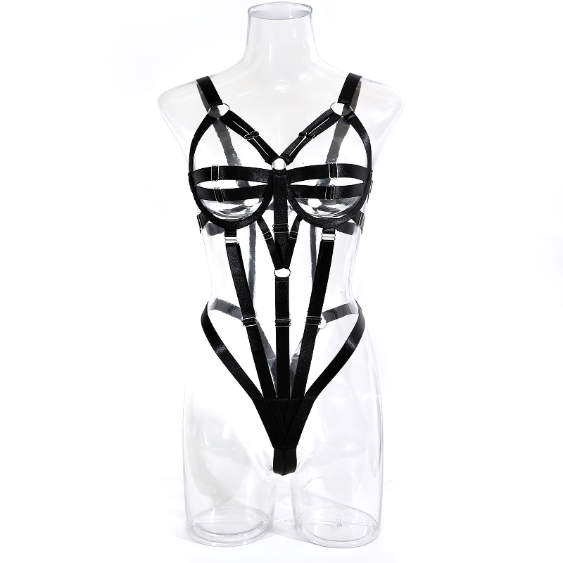 One-Piece Bandage Bodysuit For Women / Black Exotic Costume / Open Sexy Clothing - EVE's SECRETS