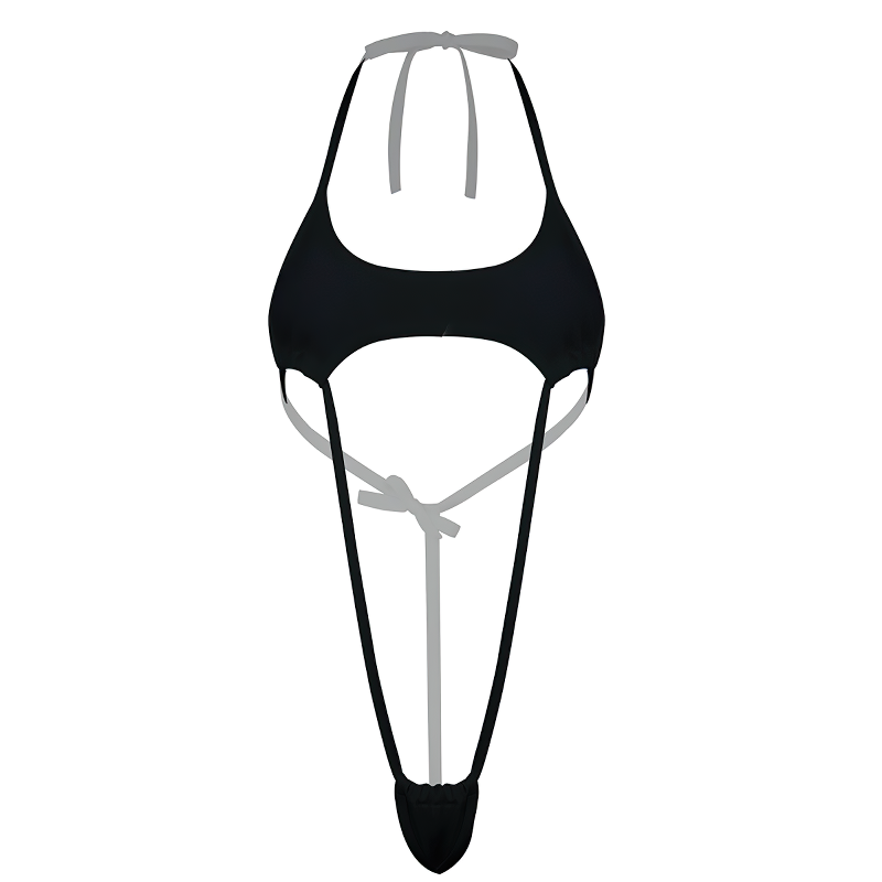 One-Piece Sexy G-String Female Swimwear / Mini Bikini Lingerie Halter Bodysuit Underwear - EVE's SECRETS