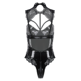 Open Back Female Latex Clubwear Bodysuit / Lace-Up Erotic Splice Female Apparel - EVE's SECRETS