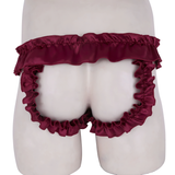 Open Butt Wetlook Male Panties Lingerie / Sexy Bowknot Satin Briefs Underwear For Men - EVE's SECRETS