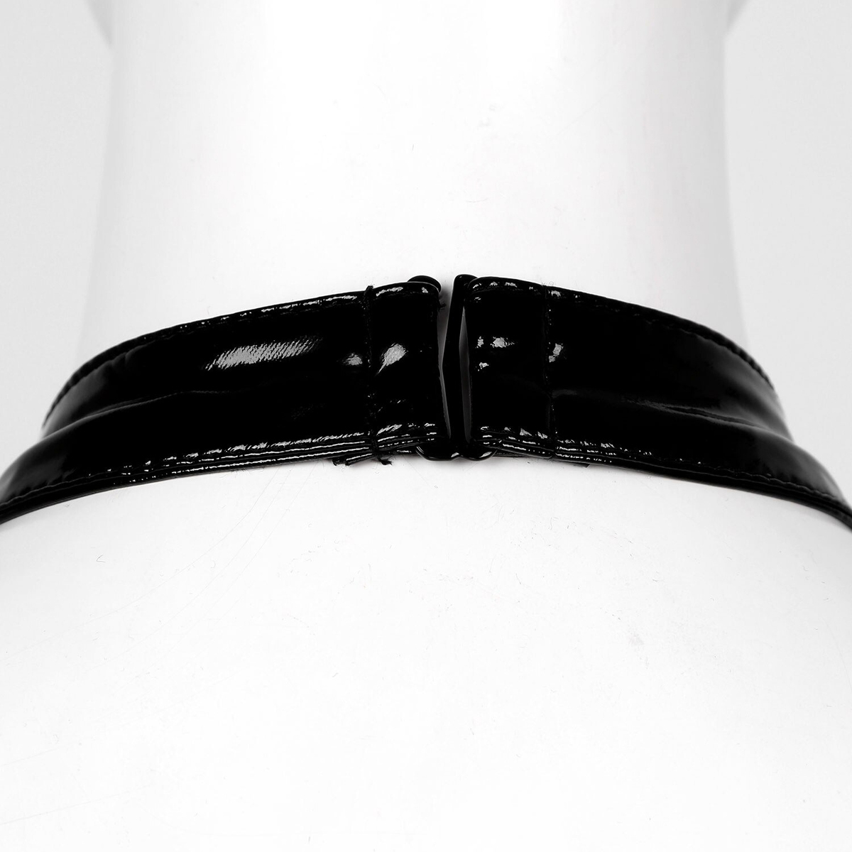 Patent Leather Ladies Bodysuit / Sexy Mesh High Cut Lingerie / Erotic Hollow Out Underwear - EVE's SECRETS
